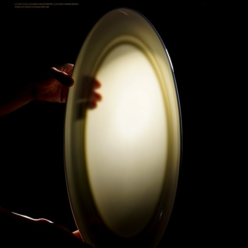 Bone China Tableware: 18-Inch Oval Long Plate, Large Household Plate