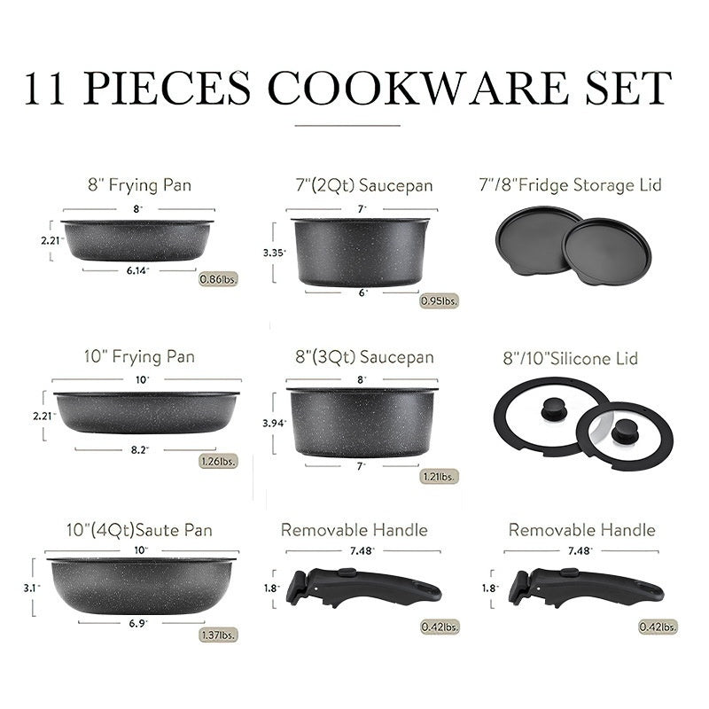 Simple Four-Hole Egg Frying Pan With Detachable Handle Set