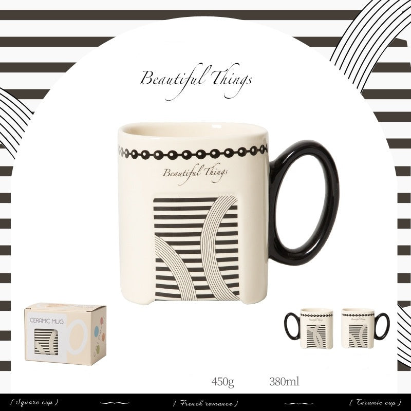 Retro Floral Graffiti Ceramic Mug Coffee Cup