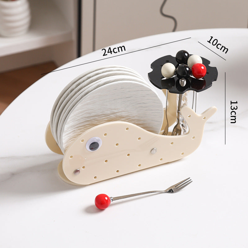 Creative fruit cake fork dessert mixing spoon storage rack stainless steel fruit pick set