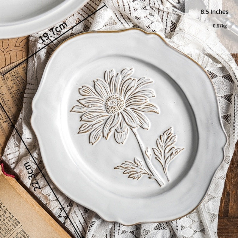 Palace Style Retro Relief Inventory Heart Plate Decorative Ornaments