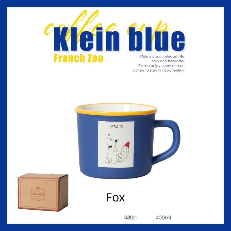 Klein Blue Animal Graffiti Ceramic Mug Coffee Cup
