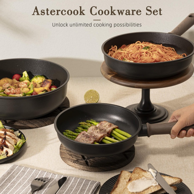 Black Non-Stick Pan Household Set, Universal Kitchen Cookware
