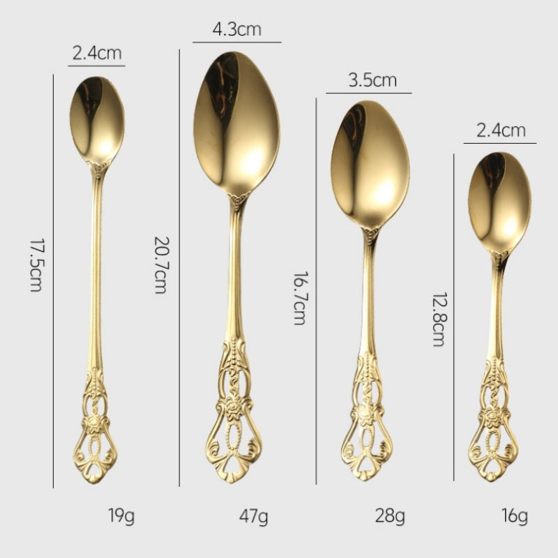 Court-Style Relief Stainless Steel Western Tableware