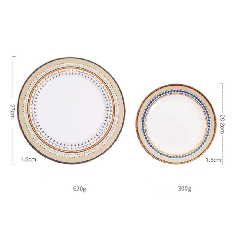 Bone China Steak Plate European-Style Tableware Set, Soup Bowl, Bone Plate, Dinner Plate