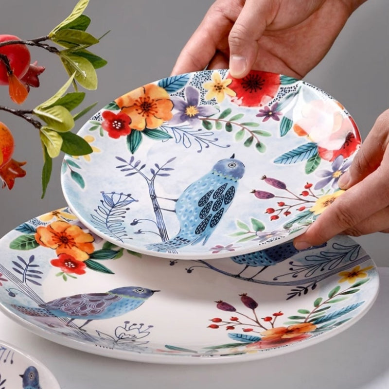 Creative Forest Series Painted Ceramic Plate Home Plate Set