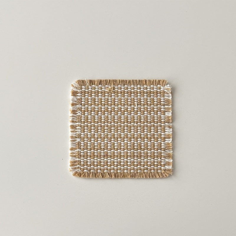 Retro Fabric Woven Coasters Set Of Five