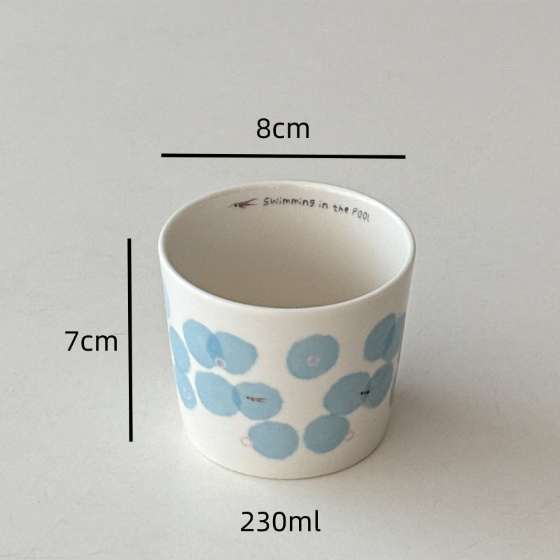Delicate And Adorable Swimming Pattern Ceramic Mug
