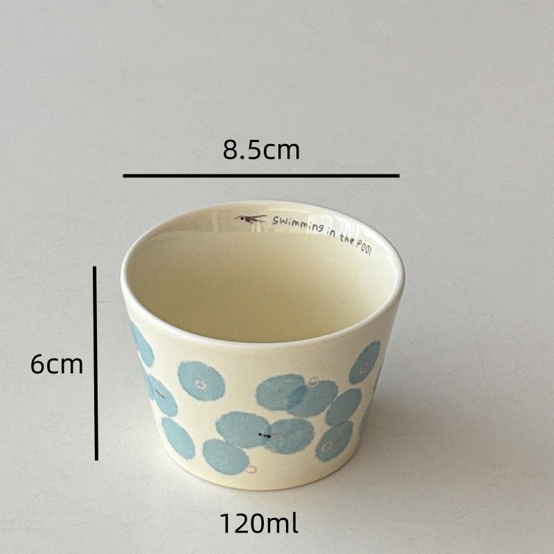 Delicate And Adorable Swimming Pattern Ceramic Mug