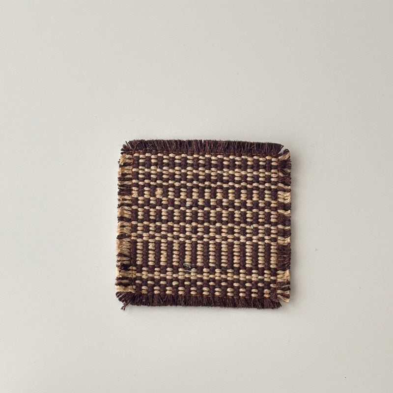 Retro Fabric Woven Coasters Set Of Five