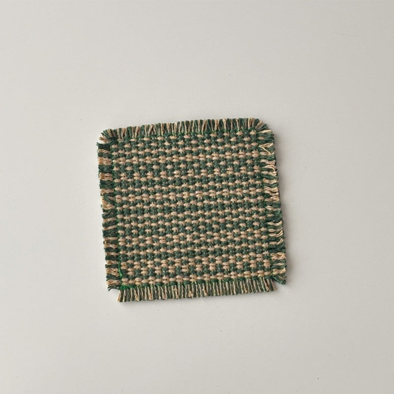 Retro Fabric Woven Coasters Set Of Five